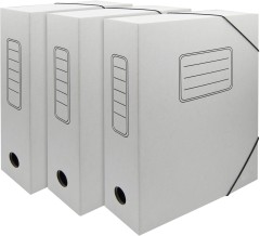 Папка архивная на резинке Silwerhof микрогофрокартон корешок 75мм белый (упак.:3шт)