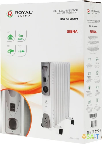Радиатор масляный Royal Clima Siena ROR-S9-2000M 2000Вт белый/серый