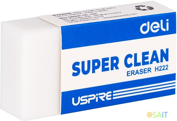 Набор ластиков Deli EH222-P прямоугольный 45х22.5х10.5мм белый картон.кор. (36шт)