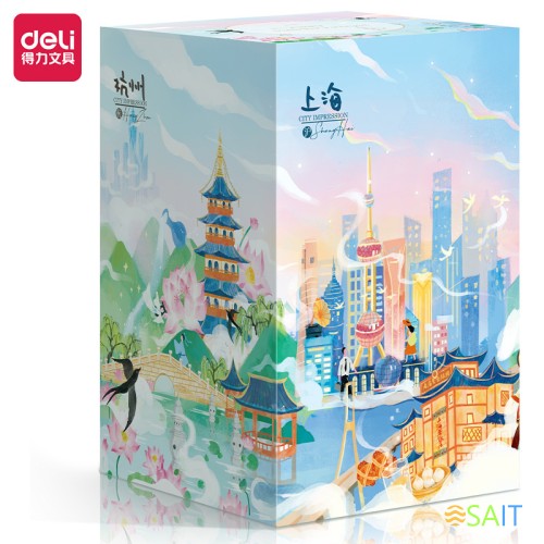 Блок для записей бумажный Deli 21765 65x100мм 860лист. 90г/м2 пастель белый