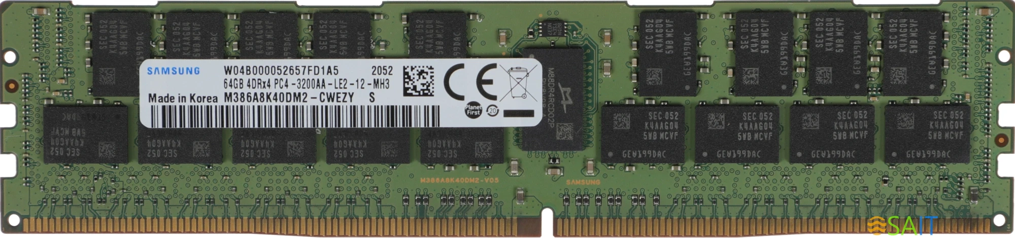 Память DDR4 Samsung M386A8K40DM2-CWE 64Gb DIMM ECC LR PC4-25600 CL22 3200MHz