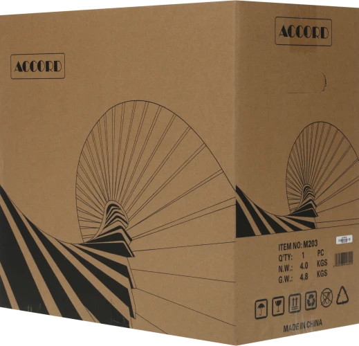 Корпус Accord M203 черный без БП mATX 2xUSB2.0 1xUSB3.0 audio bott PSU