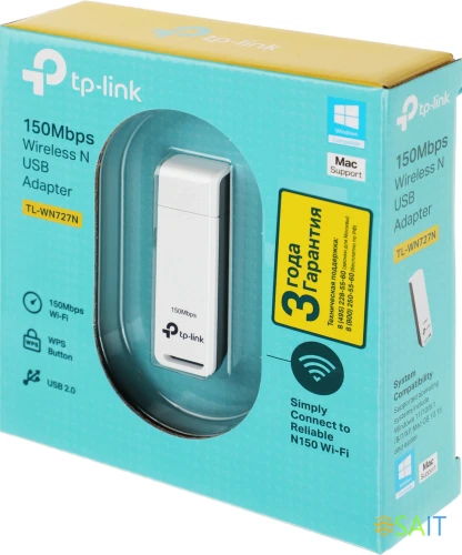 Сетевой адаптер Wi-Fi TP-Link TL-WN727N N150 USB 2.0 (ант.внутр.)