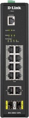 Коммутатор D-Link DIS-200G-12PS/A 10x1Гбит/с 2SFP 8PoE 240W управляемый