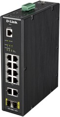 Коммутатор D-Link DIS-200G-12PS/A 10x1Гбит/с 2SFP 8PoE 240W управляемый