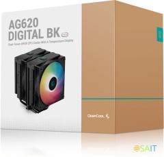 Устройство охлаждения(кулер) Deepcool AG620 Bk ARGB Soc-AM5/AM4/1200/1700/1851 черный/белый 4-pin 15-29dB Al+Cu 260W 1300gr Ret (R-AG620-BKANMN-G-2)