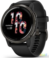 Смарт-часы Garmin Venu 2 33мм 1.3&quot; AMOLED корп.черный рем.черный разм.брасл.:135-200мм (010-02430-11)