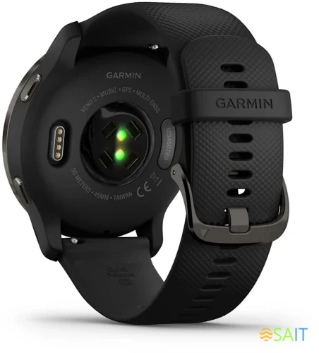 Смарт-часы Garmin Venu 2 33мм 1.3" AMOLED корп.черный рем.черный разм.брасл.:135-200мм (010-02430-11)