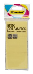 Блок самоклеящийся бумажный Silwerhof 38x51мм 100лист. 75г/м2 пастель желтый европодвес (упак.:3шт)