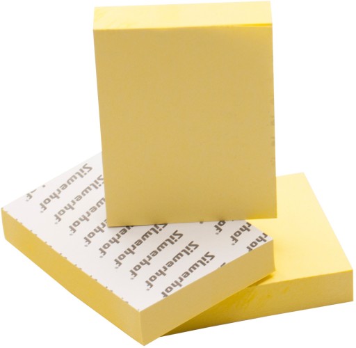 Блок самоклеящийся бумажный Silwerhof 38x51мм 100лист. 75г/м2 пастель желтый европодвес (упак.:3шт)