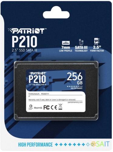 Накопитель SSD Patriot SATA-III 256GB P210S256G25 P210 2.5"