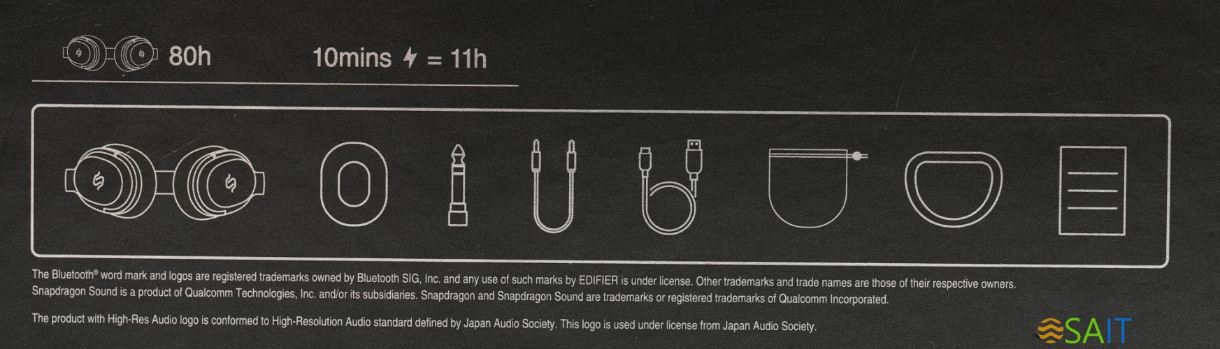 Гарнитура накладные Edifier Stax Spirit S3 черный беспроводные bluetooth оголовье