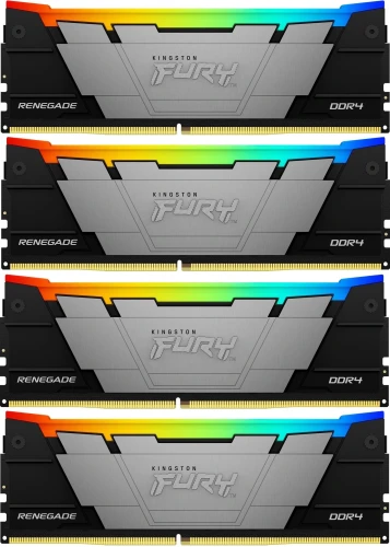 Память DDR4 4x32GB 3600MHz Kingston KF436C18RB2AK4/128 Fury Renegade RGB RTL Gaming PC4-28800 CL18 DIMM 288-pin 1.35В dual rank с радиатором Ret