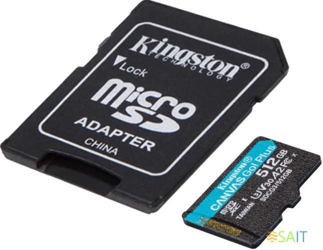 Флеш карта microSDXC 512GB Kingston SDCG3/512GB Canvas Go! Plus + adapter
