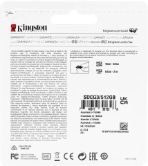 Флеш карта microSDXC 512GB Kingston SDCG3/512GB Canvas Go! Plus + adapter