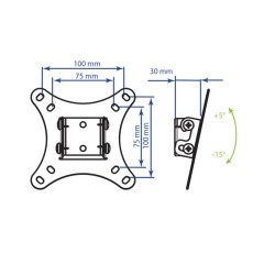 Кронштейн для телевизора Kromax VEGA-6 new черный 15"-32" макс.20кг настенный наклон