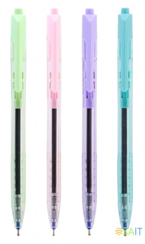 Ручка шариков. автоматическая Deli Arrow EQ03236-1 прозрачный/ассорти d=0.7мм син. черн. ассорти