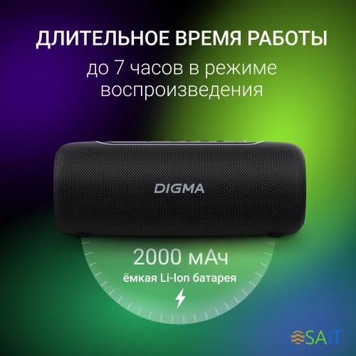 Колонка порт. Digma D-PS1524 черный 20W 2.0 BT 10м 2000mAh (PS1524B)