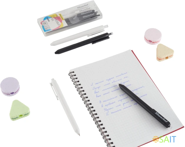 Набор ручек шариков. автоматическая Silwerhof NG Modern d=0.7мм син. черн. блистер ев. (4шт)