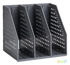 Лоток вертикальный Deli 79003Black 3отд. складной A5 200х150х180мм черный пластик