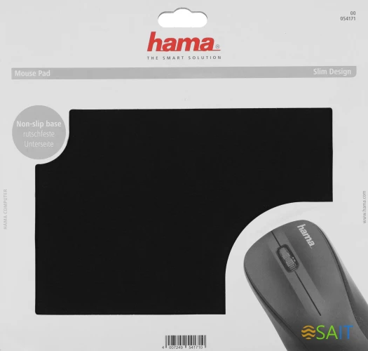 Коврик для мыши Hama H-54171 Мини черный 223x183x3мм (00054171)