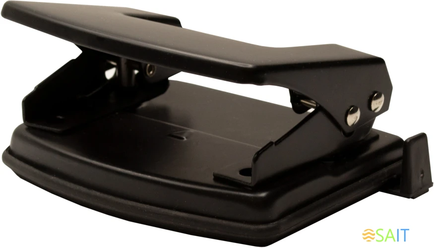 Дырокол Silwerhof Daily макс.:20лист. металл черный отв.:2 с линейкой