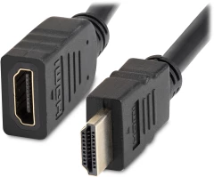 Кабель-удлинитель аудио-видео Buro HDMI (m)/HDMI (f) 3м. позолоч.конт. черный (BU-HDMI2.0-EXTND-3M)