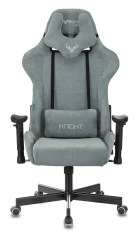 Кресло игровое Zombie VIKING KNIGHT Fabric серо-голубой Light-28 с подголов. крестов. металл
