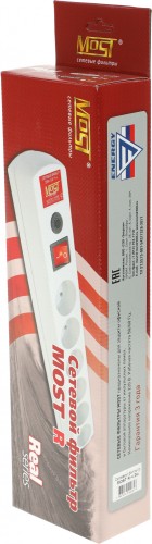 Сетевой фильтр Most R 2м (6 розеток) черный (коробка)