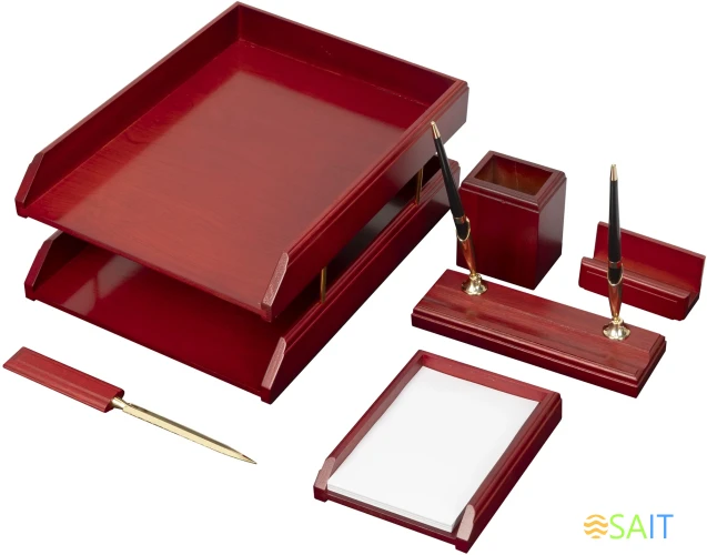 Настольный набор Good Sunrise M6C-25A (6 предметов) красное дерево дерево бордовый/черный