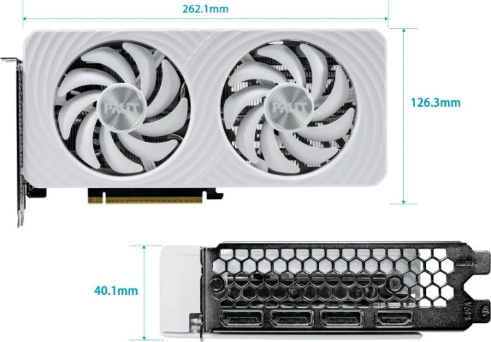 Видеокарта Palit PCI-E 5.0 PA-RTX5060TI WHITE OC NVIDIA GeForce RTX 5060TI 16Gb 128bit GDDR7 2407/28000 HDMIx1 DPx3 HDCP Ret