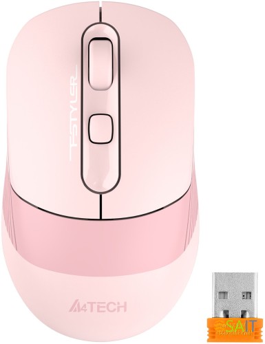 Мышь A4Tech Fstyler FB10CS розовый оптическая 2000dpi silent беспров. BT/Radio USB 4but (FB10CS USB BABY PINK)