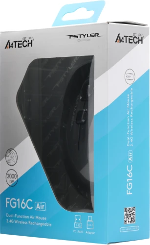 Мышь A4Tech Fstyler FG16C Air серый оптическая 2000dpi беспров. USB для ноутбука 3but (FG16C AIR GREY)