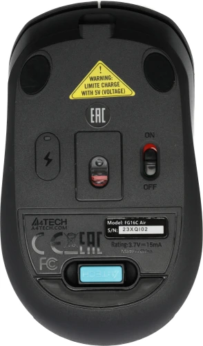 Мышь A4Tech Fstyler FG16C Air серый оптическая 2000dpi беспров. USB для ноутбука 3but (FG16C AIR GREY)