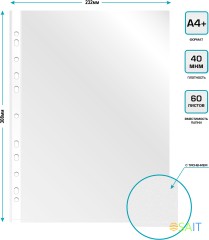 Папка-вкладыш Бюрократ Премиум 013BKPREM тисненые A4+ 40мкм (упак.:100шт)