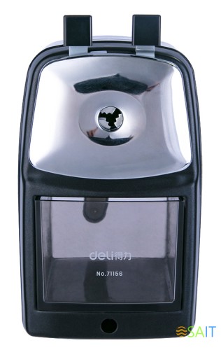 Точилка для карандашей механическая Deli 71156BLACK 1 отверстие металл черный