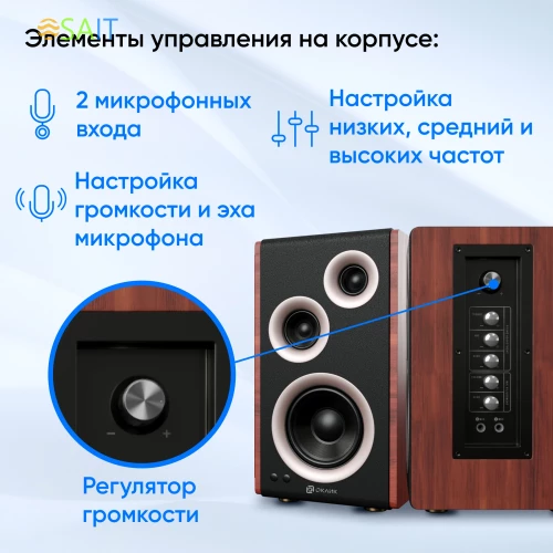 Колонки Оклик OK-117 BT 2.0 черный 80Вт BT