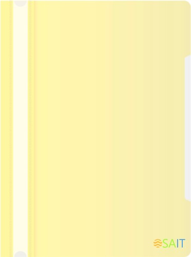 Папка-скоросшиватель Бюрократ Pastel -PSLPAST/YEL A4 прозрач.верх.лист пластик желтый 0.14/0.18