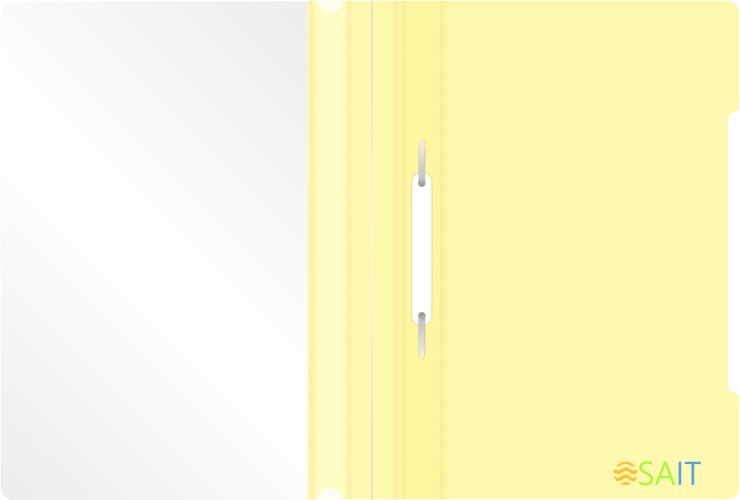 Папка-скоросшиватель Бюрократ Pastel -PSLPAST/YEL A4 прозрач.верх.лист пластик желтый 0.14/0.18