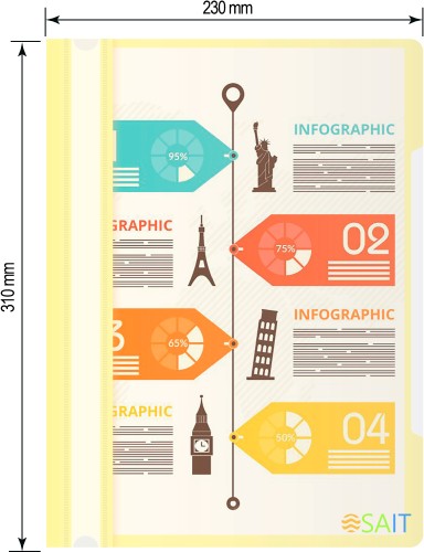 Папка-скоросшиватель Бюрократ Pastel -PSLPAST/YEL A4 прозрач.верх.лист пластик желтый 0.14/0.18