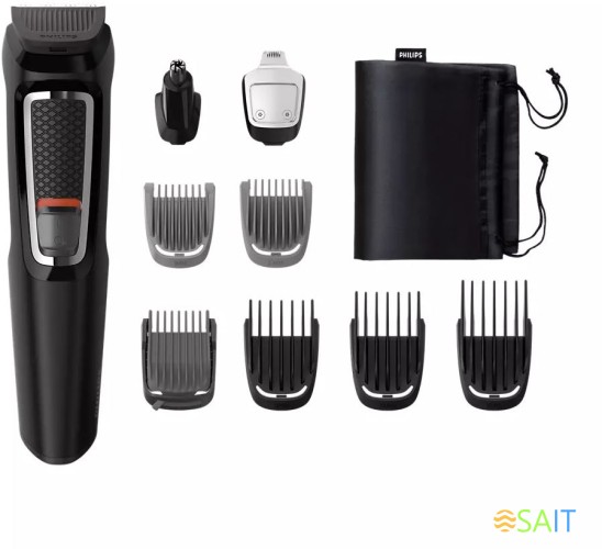 Триммер Philips MG3740/15 черный (насадок в компл:9шт)