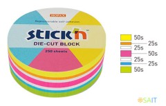 Блок самоклеящийся бумажный Stick`n 21830 67x67мм 250лист. неон ассорти &quot;круг&quot;