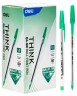 Ручка шариков. Deli Think EQ4-GN d=1мм зел. черн.