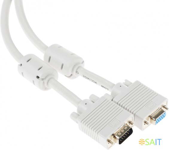 Кабель-удлинитель Ningbo VGA (m) VGA (f) 3м феррит.кольца серый