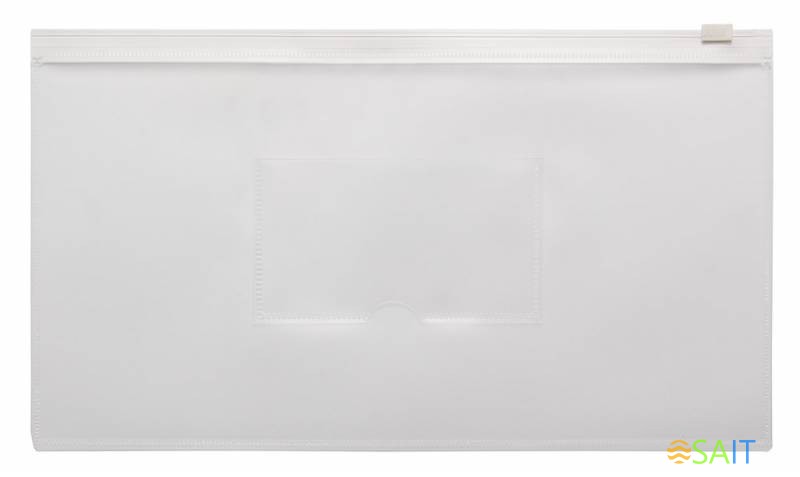 Папка на молнии ZIP Бюрократ -BPM6AWT полипропилен 0.15мм карм.для визит. цвет молнии белый Travel формат