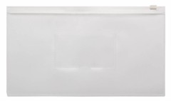 Папка на молнии ZIP Бюрократ -BPM6AWT полипропилен 0.15мм карм.для визит. цвет молнии белый Travel формат