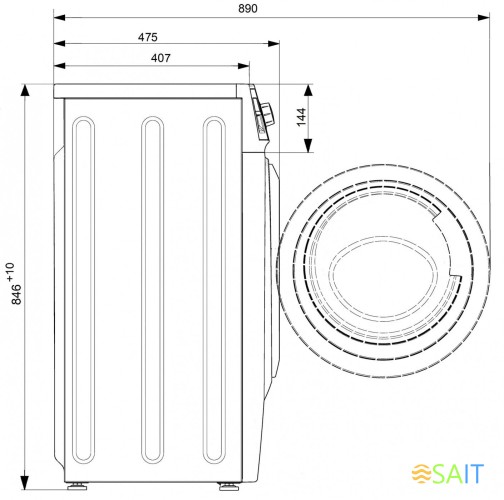 Стиральная машина Атлант СМА-50 У 105-00 класс: A+ загр.фронтальная макс.:5кг белый