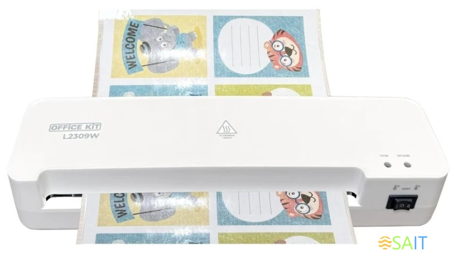 Ламинатор Office Kit L2309W белый A4 (75-125мкм) 30см/мин (2вал.) хол.лам. лам.фото