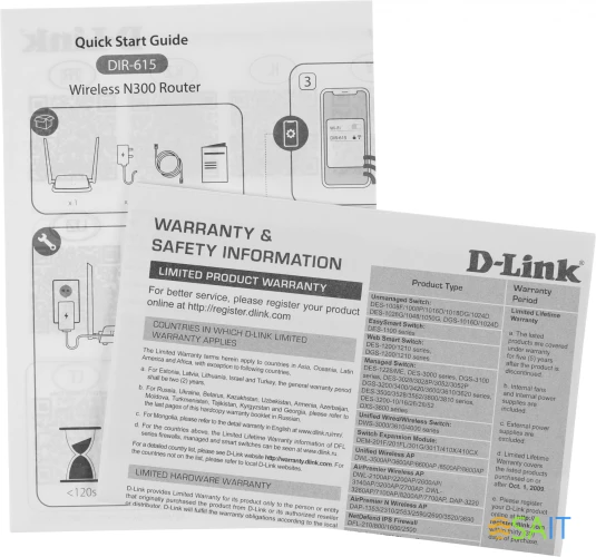 Роутер беспроводной D-Link DIR-615/Z1A N300 10/100BASE-TX черный