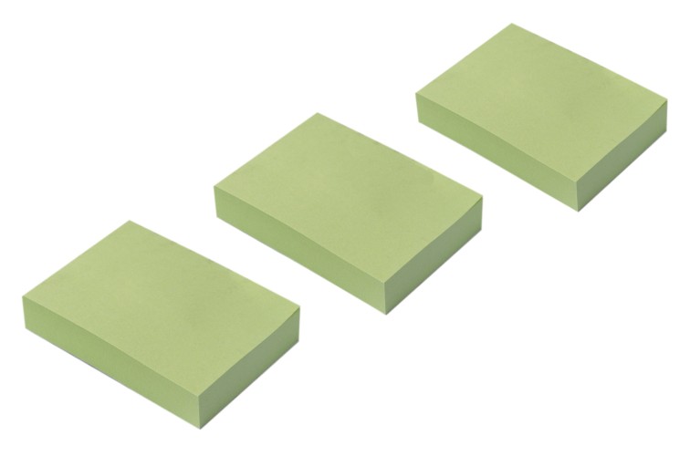 Блок самоклеящийся бумажный Silwerhof 38x51мм 100лист. 75г/м2 пастель зеленый европодвес (упак.:3шт)